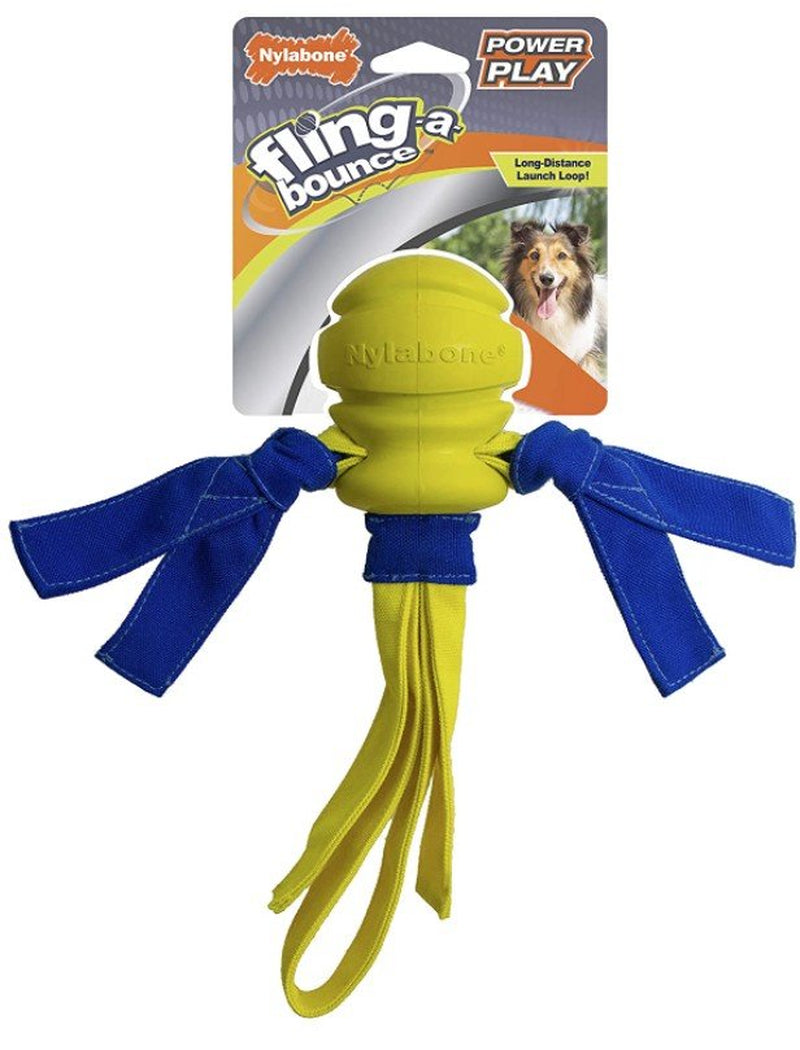 Nylabone Power Play Dog Fetch Toys Fling-A-Bounce Medium - 10 In. Animals & Pet Supplies > Pet Supplies > Dog Supplies > Dog Toys Central Garden and Pet 3 ct  