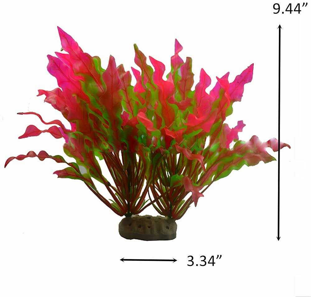 Aquarium Plants Plastic Fish Tank Plants Decoration Large Realistic Water Plants for Betta Cicilid Goldfish and Other Fishes, 9.5" Tall Fake Plants for Aquarium Decor, Red Animals & Pet Supplies > Pet Supplies > Fish Supplies > Aquarium Decor Frifoshs   