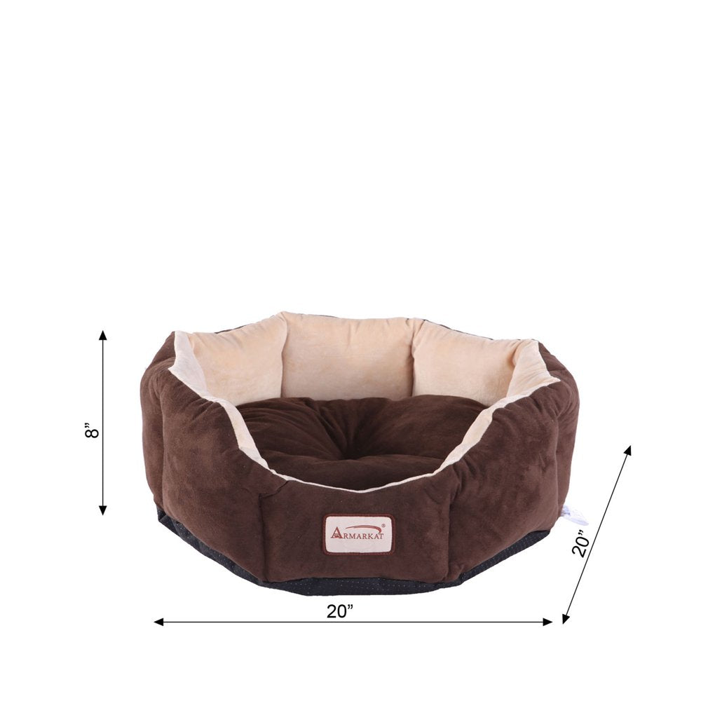 Armarkat Covered Pet Cat Bed, Mocha & Beige Animals & Pet Supplies > Pet Supplies > Cat Supplies > Cat Beds Aeromark Intl Inc   