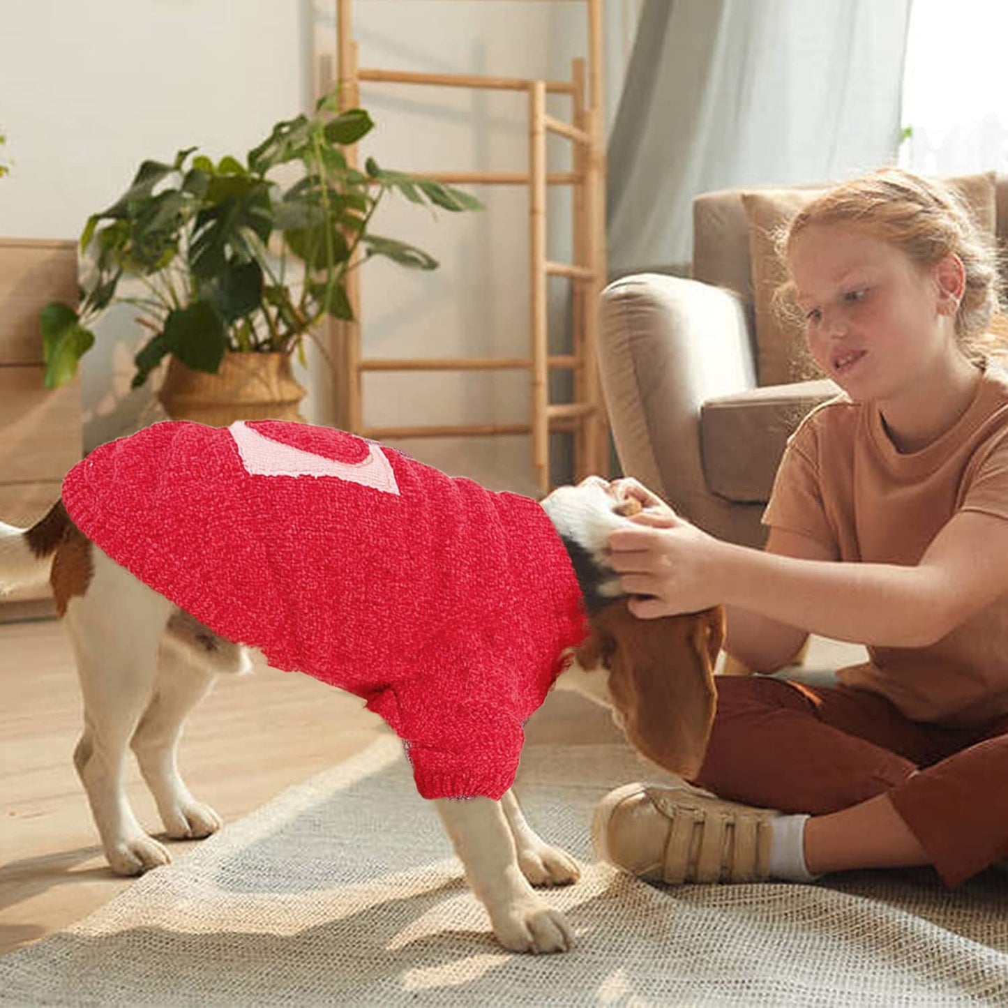 Dog Sweater for Small & Medium Dog,Warm Soft Flannel Heart Shape Dog Christmas Sweater for Puppy,Dog Cat Cold Weather Coats Vest,Xmas Apparel Clothes for Pets Animals & Pet Supplies > Pet Supplies > Dog Supplies > Dog Apparel Naroume   