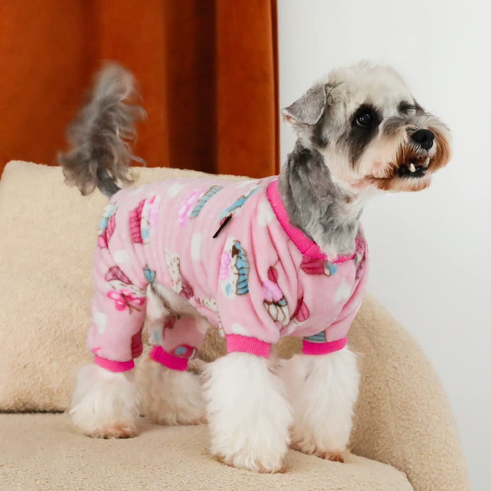 Fitwarm Sweet Cupcake Pet Clothes for Dog Pajamas PJS Coat Soft Velvet Pink XS Animals & Pet Supplies > Pet Supplies > Dog Supplies > Dog Apparel Fitwarm   