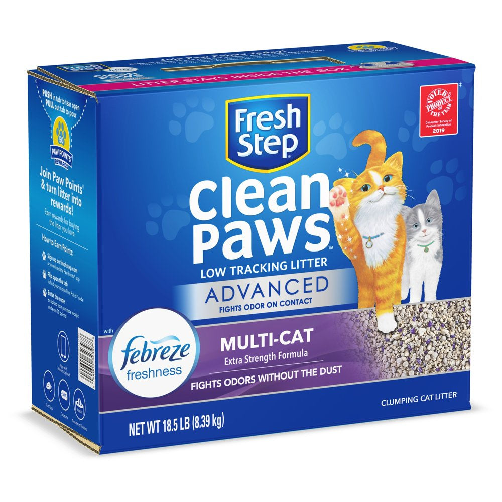 Fresh Step Advanced Clean Paws Clumping Cat Litter, Low Tracking, Odor Control, 18.5 Lb Animals & Pet Supplies > Pet Supplies > Cat Supplies > Cat Litter The Clorox Company   