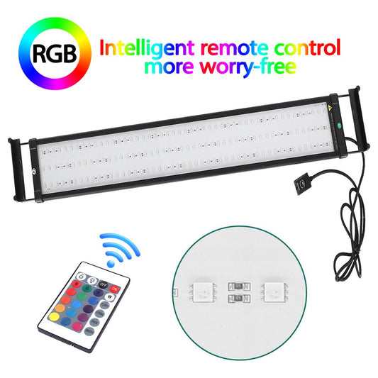 PUYANA Aquarium Cover Lighting Color Changing Remote Control Dimmable RGBW LED Light, Suitable for Aquarium/Fish Tank, Expandable (Suitable for Fresh Water and Salt Water)