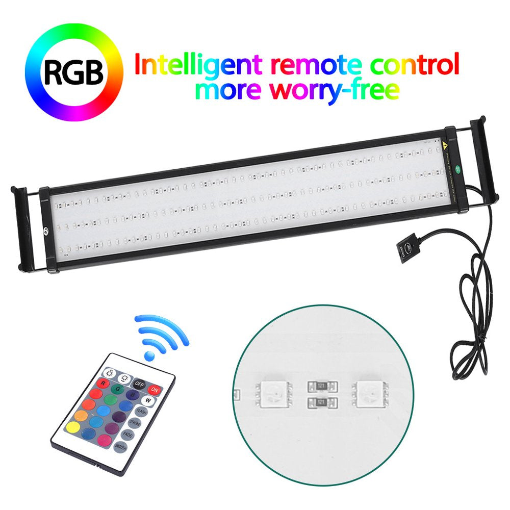 PUYANA Aquarium Cover Lighting Color Changing Remote Control Dimmable RGBW LED Light, Suitable for Aquarium/Fish Tank, Expandable (Suitable for Fresh Water and Salt Water) Animals & Pet Supplies > Pet Supplies > Fish Supplies > Aquarium Lighting PUYANA   