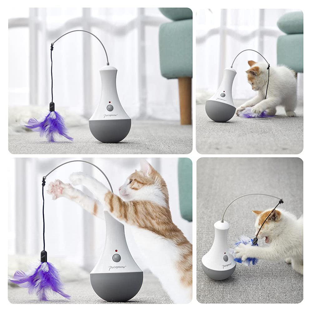 Cat Tumbler Toy, Interactive Automatic Cat Toys for Indoor Play with Feather Animals & Pet Supplies > Pet Supplies > Cat Supplies > Cat Toys Weciygg   
