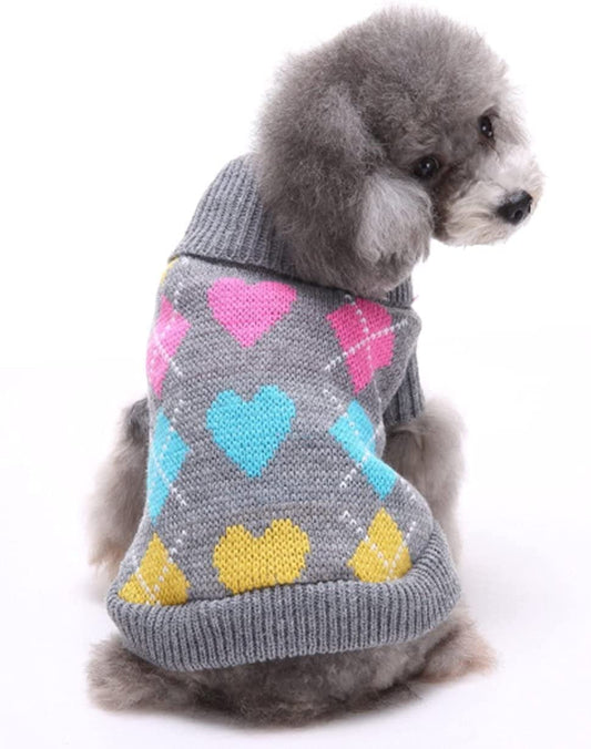 Medium Dog Argyle Sweater Cute Winter Pets Clothes Animals & Pet Supplies > Pet Supplies > Dog Supplies > Dog Apparel BBPET Medium  