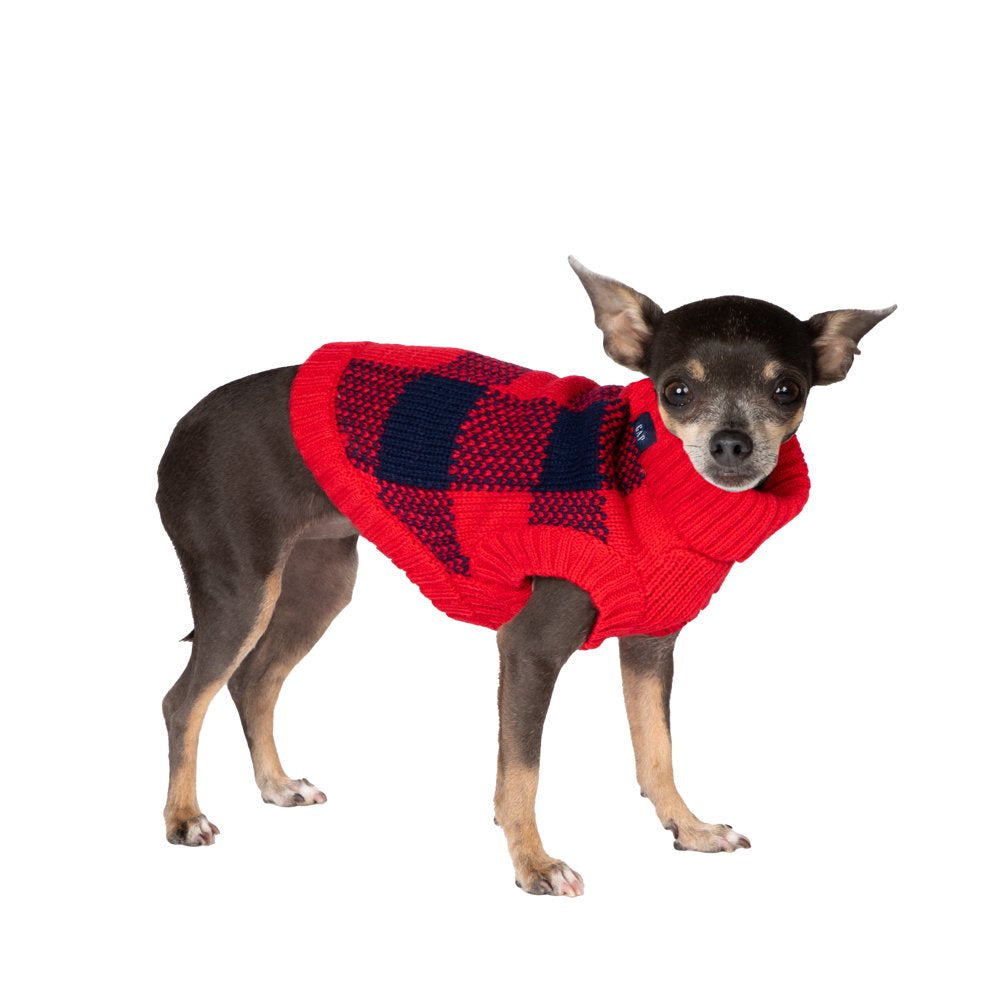 Gap Pet, Dog Clothes, Red Buffalo Plaid Pet Sweater Animals & Pet Supplies > Pet Supplies > Dog Supplies > Dog Apparel Mission Pets, Inc   