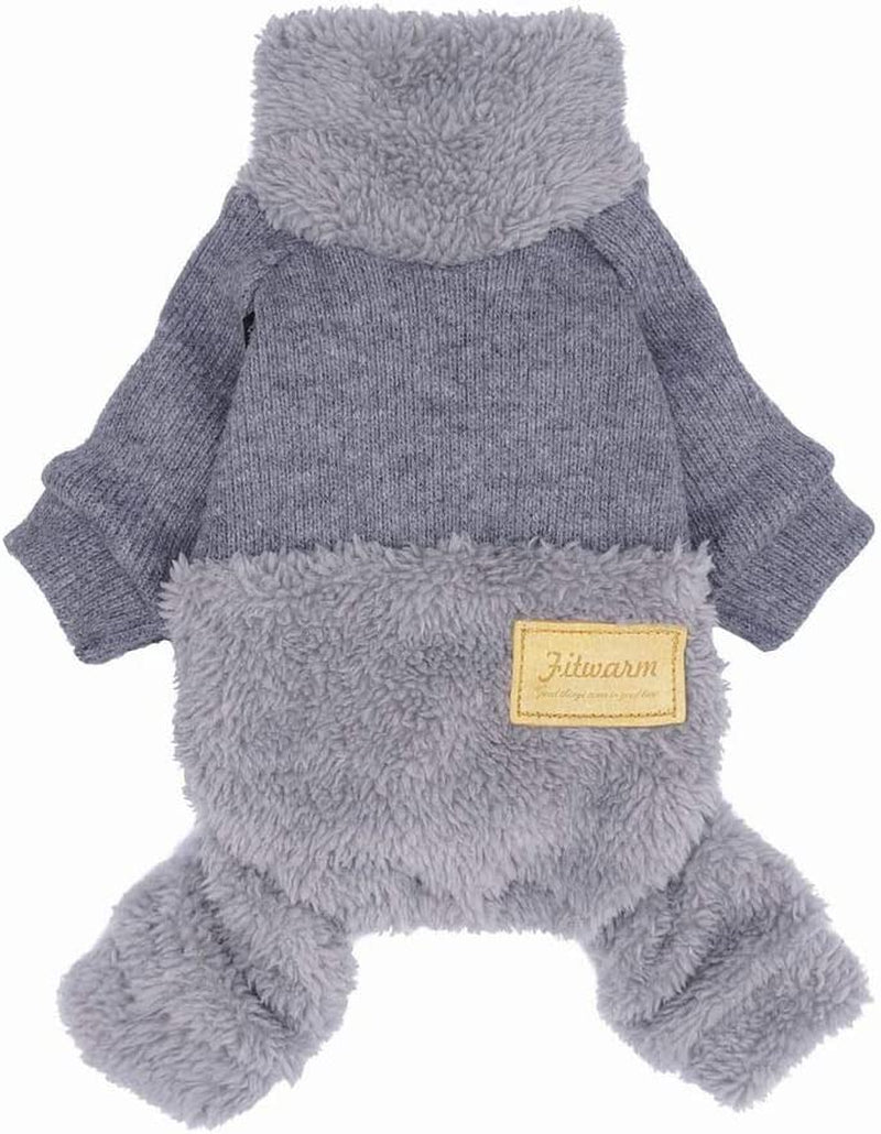 Fitwarm Turtleneck Knitted Dog Clothes Winter Outfits Pet Jumpsuits Cat Sweaters Blue Small Animals & Pet Supplies > Pet Supplies > Dog Supplies > Dog Apparel Fitwarm Grey L 