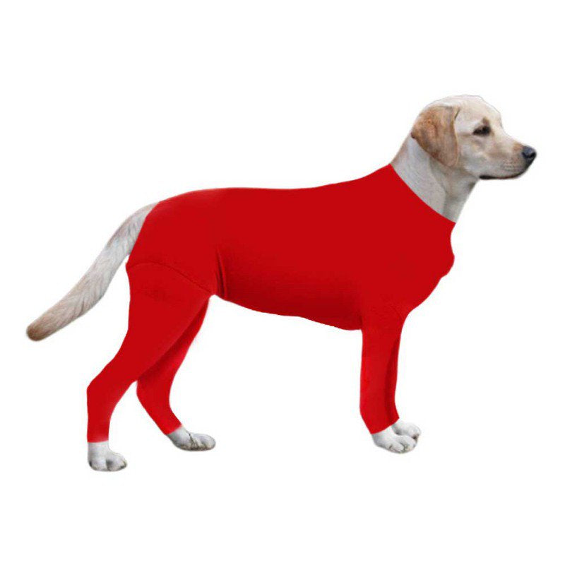 Dog Bodysuit Jumpsuit Onesie/Grooming Reduce Anxiety Replace Medical Cone Animals & Pet Supplies > Pet Supplies > Dog Supplies > Dog Apparel Funcee XL Red 