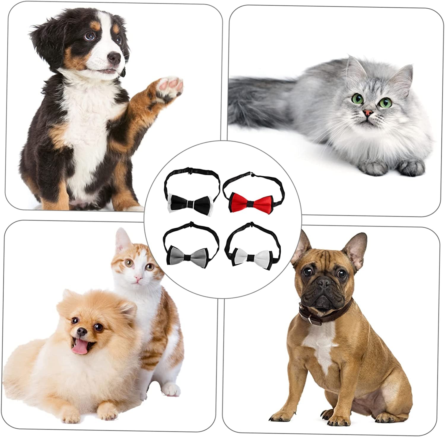 GLSTOY 4Pcs Pet Bow Tie Ornament Ties Kids Scarf Fashion Scarf Cat Tuxedo Ties Puppy Necktie Collar Dogs Grooming Ties Bowties for Puppy Little Puppy Bowties Puppy Collars Ribbon Bib Baby Animals & Pet Supplies > Pet Supplies > Dog Supplies > Dog Apparel GLSTOY   