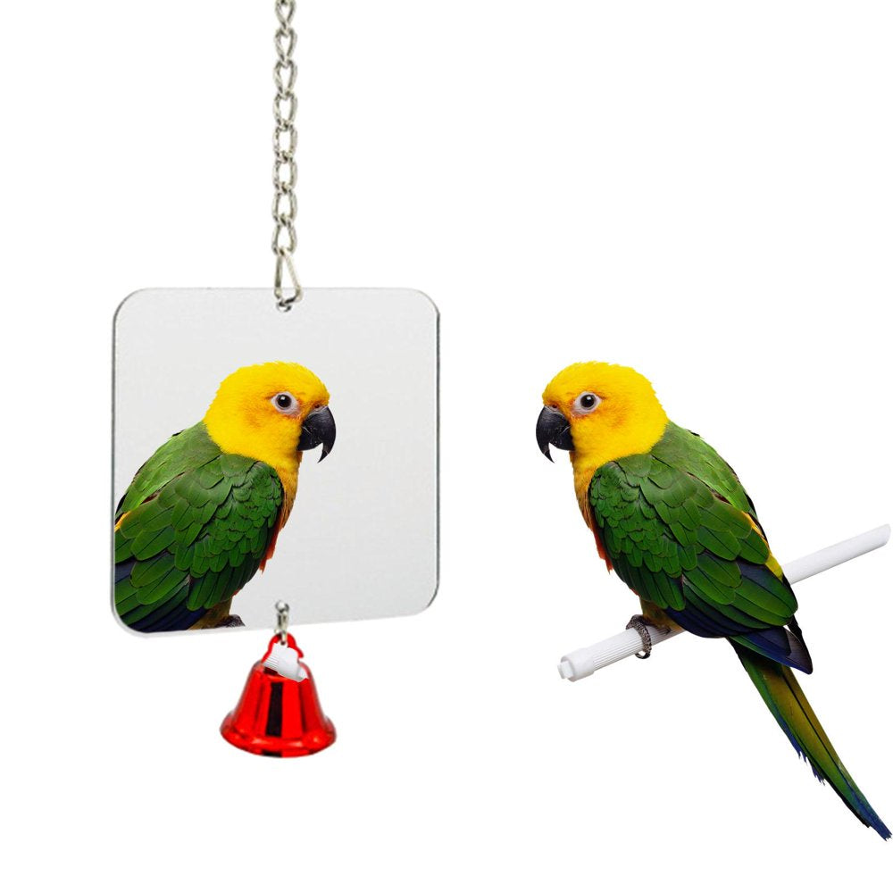 Bird Mirror Nest Accessory Pet Supplies Hanging Cockatoo Cage 8.8X8.8Cm Animals & Pet Supplies > Pet Supplies > Bird Supplies > Bird Cage Accessories Gazechimp   