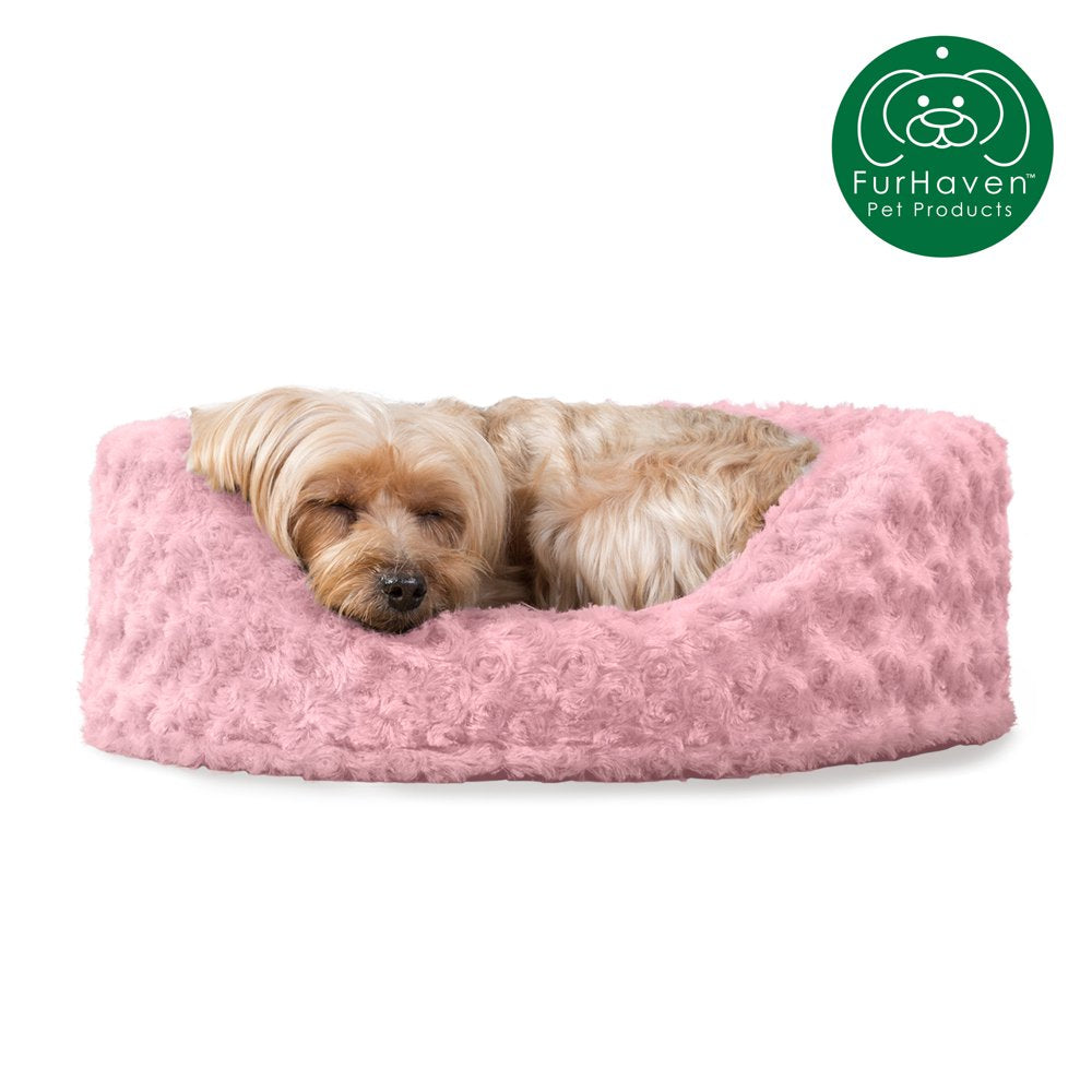 Furhaven | Oval Ultra Plush Pet Bed for Dogs & Cats, Strawberry, Medium Animals & Pet Supplies > Pet Supplies > Cat Supplies > Cat Beds FurHaven Pet S Strawberry 