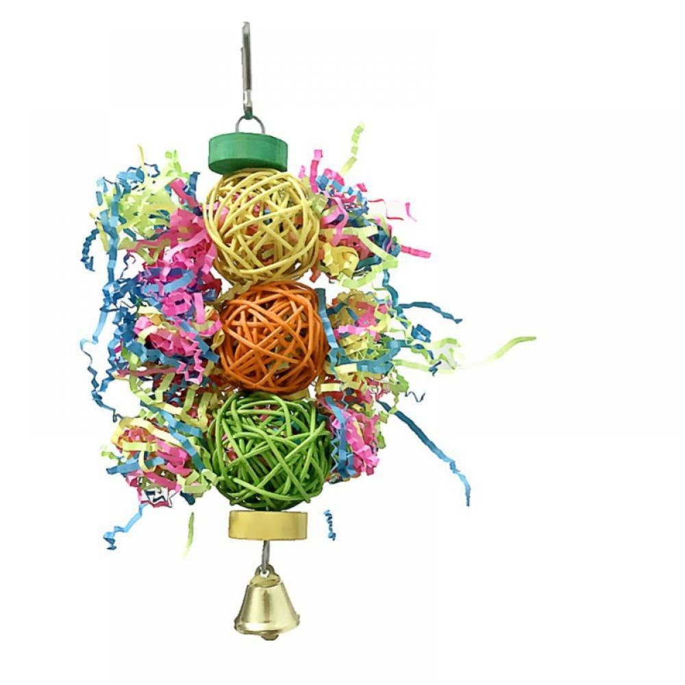 Sevenday Parrot Foraging Swing Toys Shredded Paper Rattan Ball Bird Cage Hanging Accessories Toy 3Pcs/Lot Animals & Pet Supplies > Pet Supplies > Bird Supplies > Bird Cage Accessories Sevenday   