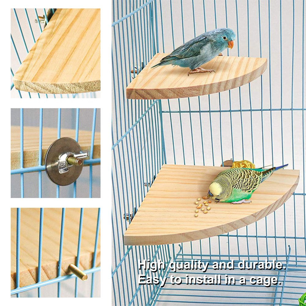 SPRING PARK Wood Perch Bird Platform Parrot Stand Playground Cage Accessories for Small Animals Rat Hamster Mouse Lovebird Finches Conure Budgie Exercise Toy Animals & Pet Supplies > Pet Supplies > Bird Supplies > Bird Cage Accessories SPRING PARK   