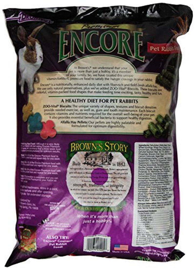 F.M. Brown'S Encore Premium Rabbit Pet Food, 10-Pound Animals & Pet Supplies > Pet Supplies > Small Animal Supplies > Small Animal Food F.M.Brown's   