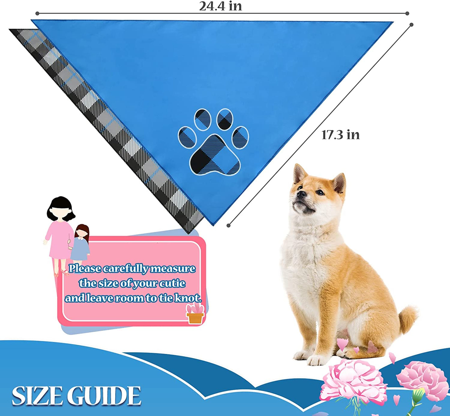 Forwardog Classic Plaid Dog Bandana -2 Pack Pink Dog Bandanas for Summer, Soft and Breathable Pet Triangle Scarf for Small to Large Dogs Animals & Pet Supplies > Pet Supplies > Dog Supplies > Dog Apparel Forwardog   