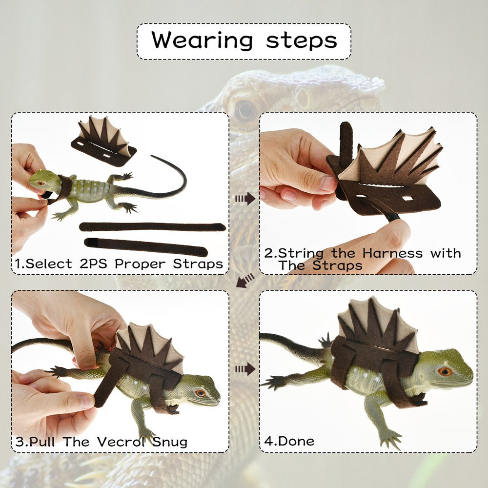 Vehomy Bearded Dragon Dinosaur Outfit Lizard Reptile Dinosaur Costume Handmade Felt Bearded Dragon Harness Bearded Dragon Lizard Accessories for Chameleon Gecko Anole Iguana Amphibians L Animals & Pet Supplies > Pet Supplies > Reptile & Amphibian Supplies > Reptile & Amphibian Food Vehomy   