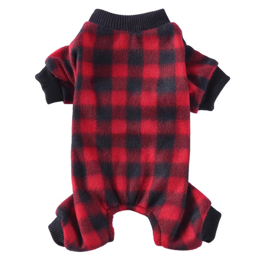 Manfiter Pet Pajamas for Dogs Plaid Sweaters Soft Clothes,Puppy Autumn & Winter Costume Animals & Pet Supplies > Pet Supplies > Dog Supplies > Dog Apparel Manfiter XL Red 