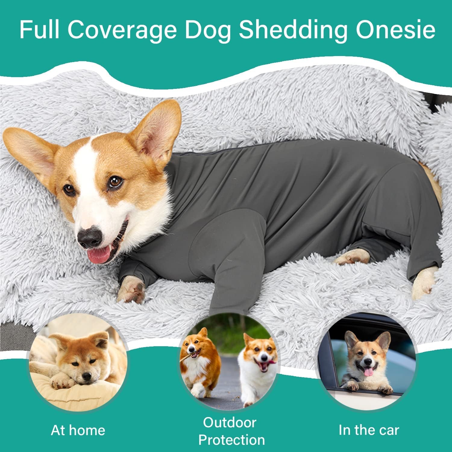 Shed Defender Recovery Suit For Dogs - Post-surgery Dog Onesie, E