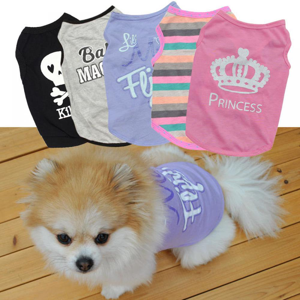 Small Pet Dogs Summer Cotton Skull Tops Vest Tank Cat Doggy Puppy Crown Apparel Animals & Pet Supplies > Pet Supplies > Cat Supplies > Cat Apparel CN   