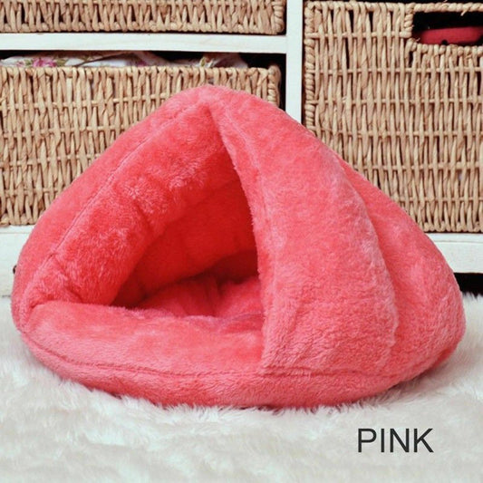 Cathery Pet Cat Dog Nest Bed Puppy Soft Plush Cotton Warm Cave House Sleeping Bag Mat