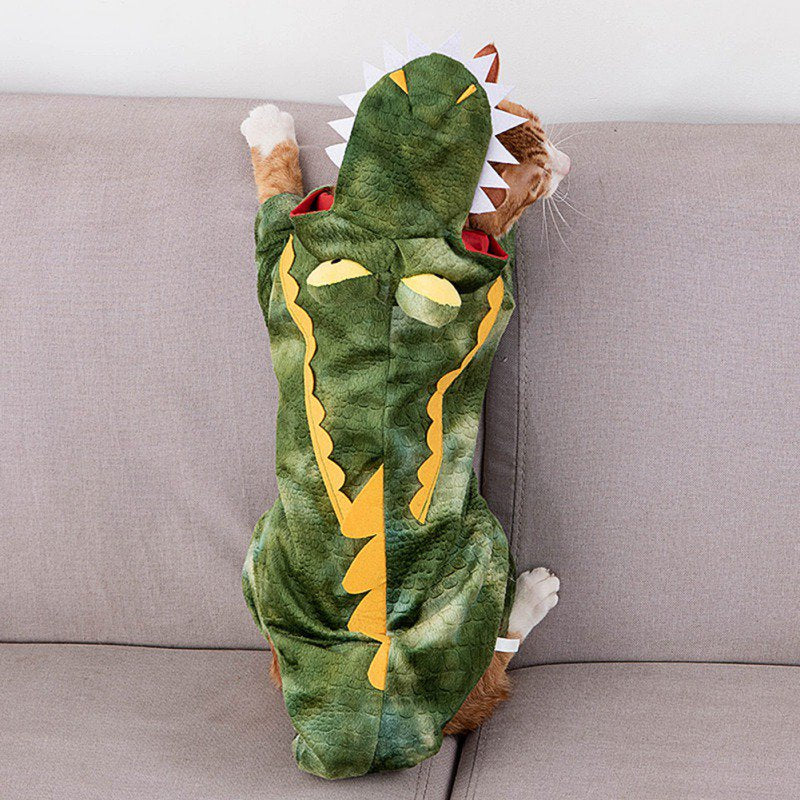 Funny Dog Crocodile Costumes, Pet Halloween Alligator Cosplay Dress, Adorable Cat Apparel Animal Warm Outfits Clothes Animals & Pet Supplies > Pet Supplies > Cat Supplies > Cat Apparel Praeter   