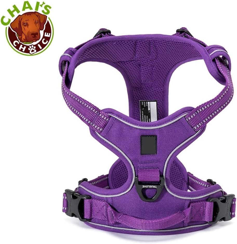 Chai'S Choice - Premium Outdoor Adventure Dog Harness - 3M Reflective Vest with Two Leash Clips, Matching Leash and Collar Available (Purple Small) Animals & Pet Supplies > Pet Supplies > Dog Supplies > Dog Apparel Truelove Pet Products   