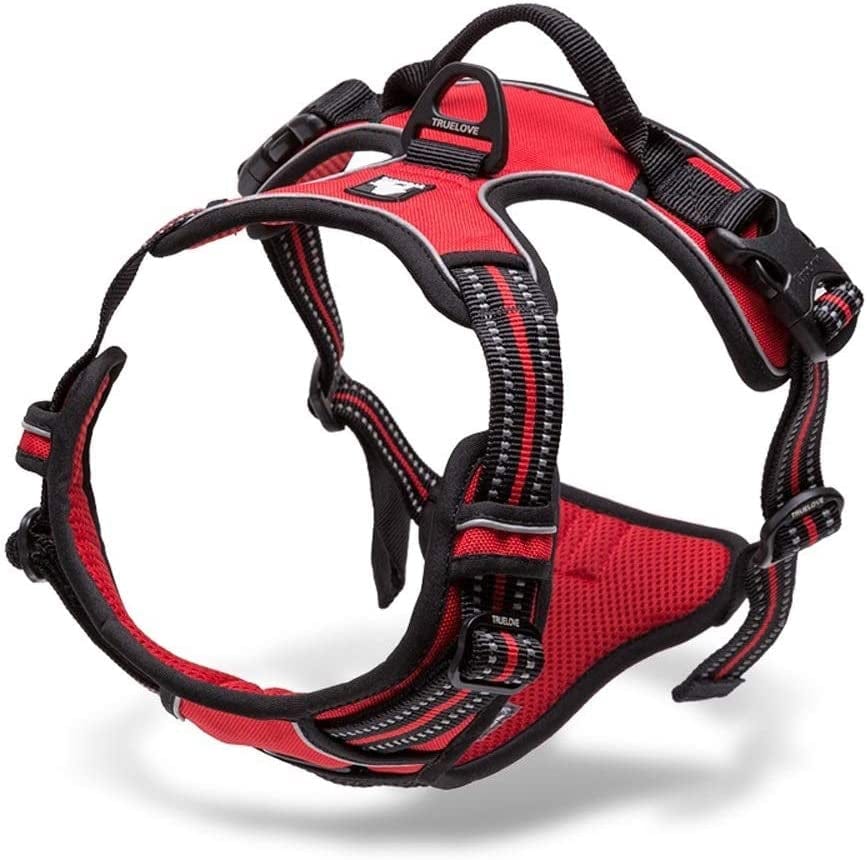 Chai'S Choice - Premium Outdoor Adventure Dog Harness - 3M Reflective Vest with Two Leash Clips, Matching Leash and Collar Available (Purple Small) Animals & Pet Supplies > Pet Supplies > Dog Supplies > Dog Apparel Truelove Pet Products Red Medium 