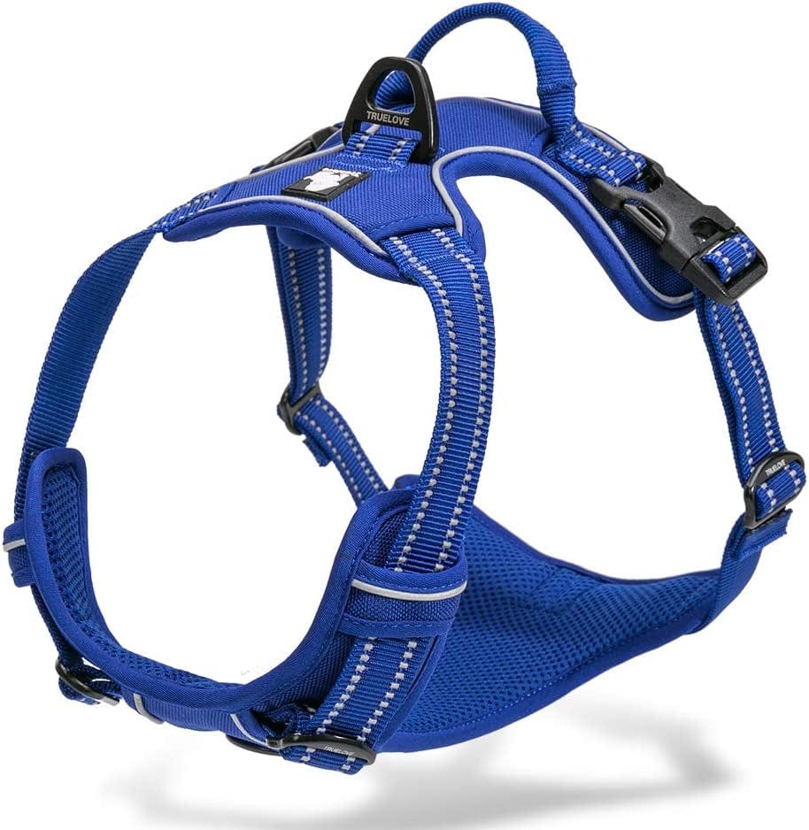 Chai'S Choice - Premium Outdoor Adventure Dog Harness - 3M Reflective Vest with Two Leash Clips, Matching Leash and Collar Available (Purple Small) Animals & Pet Supplies > Pet Supplies > Dog Supplies > Dog Apparel Truelove Pet Products Royal Blue Medium 