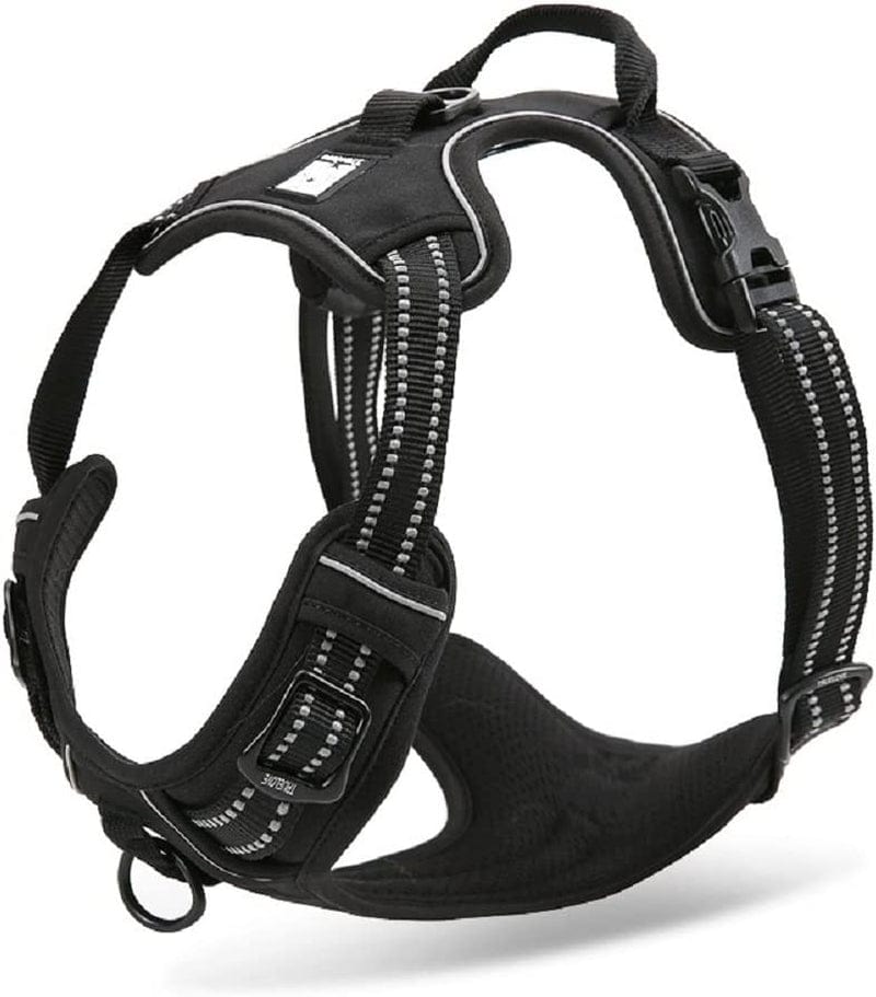 Chai'S Choice - Premium Outdoor Adventure Dog Harness - 3M Reflective Vest with Two Leash Clips, Matching Leash and Collar Available (Purple Small) Animals & Pet Supplies > Pet Supplies > Dog Supplies > Dog Apparel Truelove Pet Products Midnight Black Small 