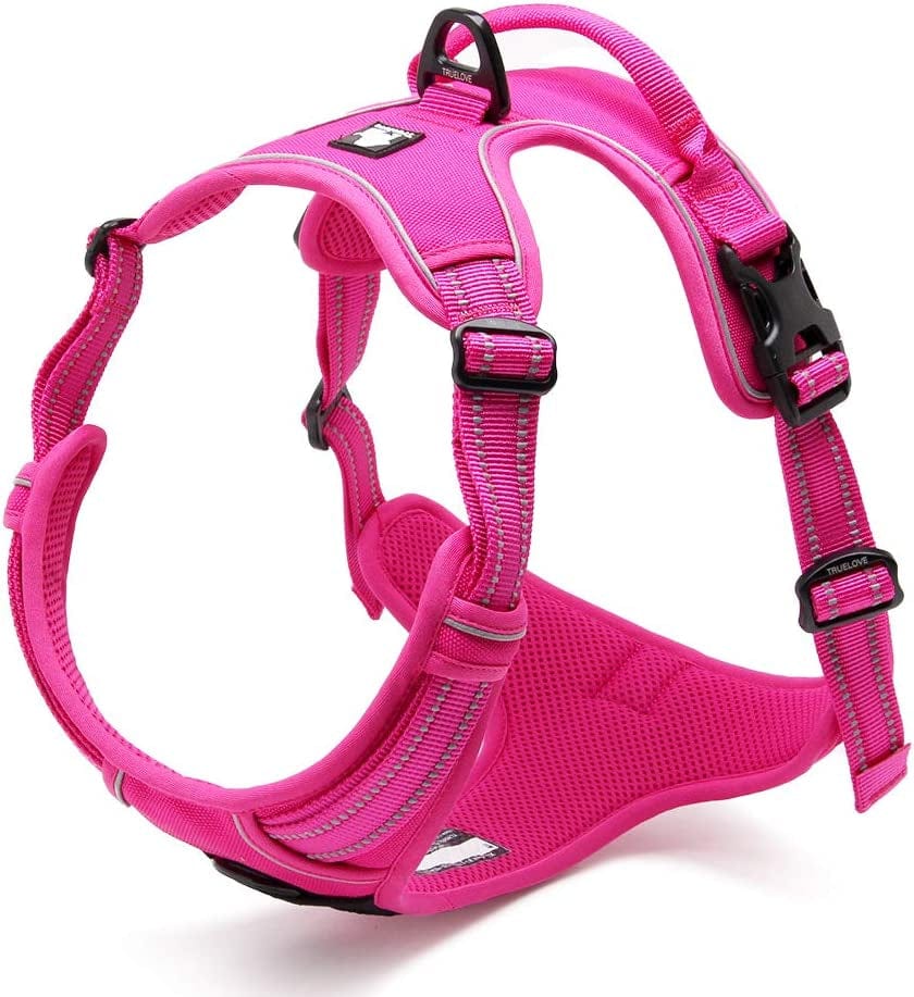 Chai'S Choice - Premium Outdoor Adventure Dog Harness - 3M Reflective Vest with Two Leash Clips, Matching Leash and Collar Available (Purple Small) Animals & Pet Supplies > Pet Supplies > Dog Supplies > Dog Apparel Truelove Pet Products Fuchsia Medium 