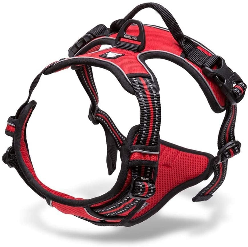 Chai'S Choice - Premium Outdoor Adventure Dog Harness - 3M Reflective Vest with Two Leash Clips, Matching Leash and Collar Available (Purple Small) Animals & Pet Supplies > Pet Supplies > Dog Supplies > Dog Apparel Truelove Pet Products Red Large 