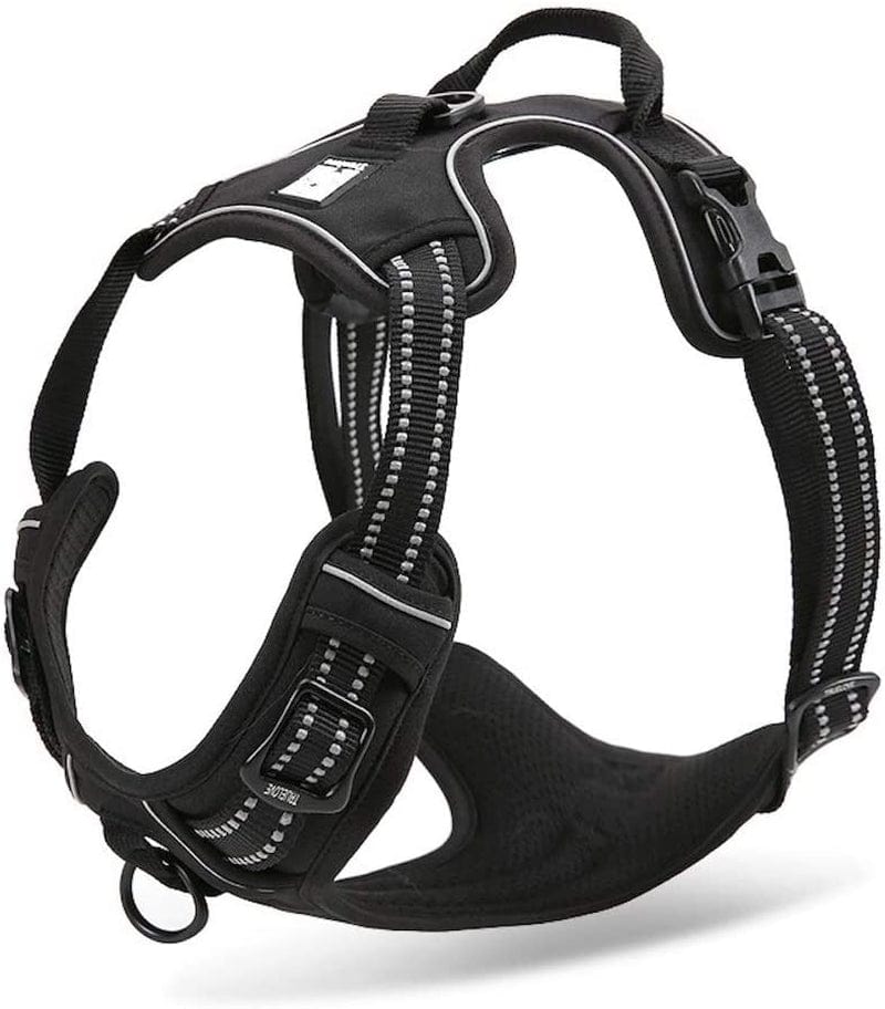 Chai'S Choice - Premium Outdoor Adventure Dog Harness - 3M Reflective Vest with Two Leash Clips, Matching Leash and Collar Available (Purple Small) Animals & Pet Supplies > Pet Supplies > Dog Supplies > Dog Apparel Truelove Pet Products Black Small 