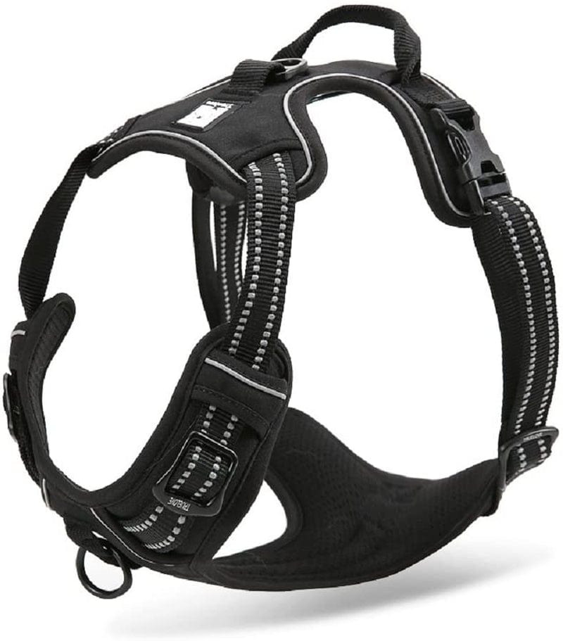 Chai'S Choice - Premium Outdoor Adventure Dog Harness - 3M Reflective Vest with Two Leash Clips, Matching Leash and Collar Available (Purple Small) Animals & Pet Supplies > Pet Supplies > Dog Supplies > Dog Apparel Truelove Pet Products Midnight Black Medium 