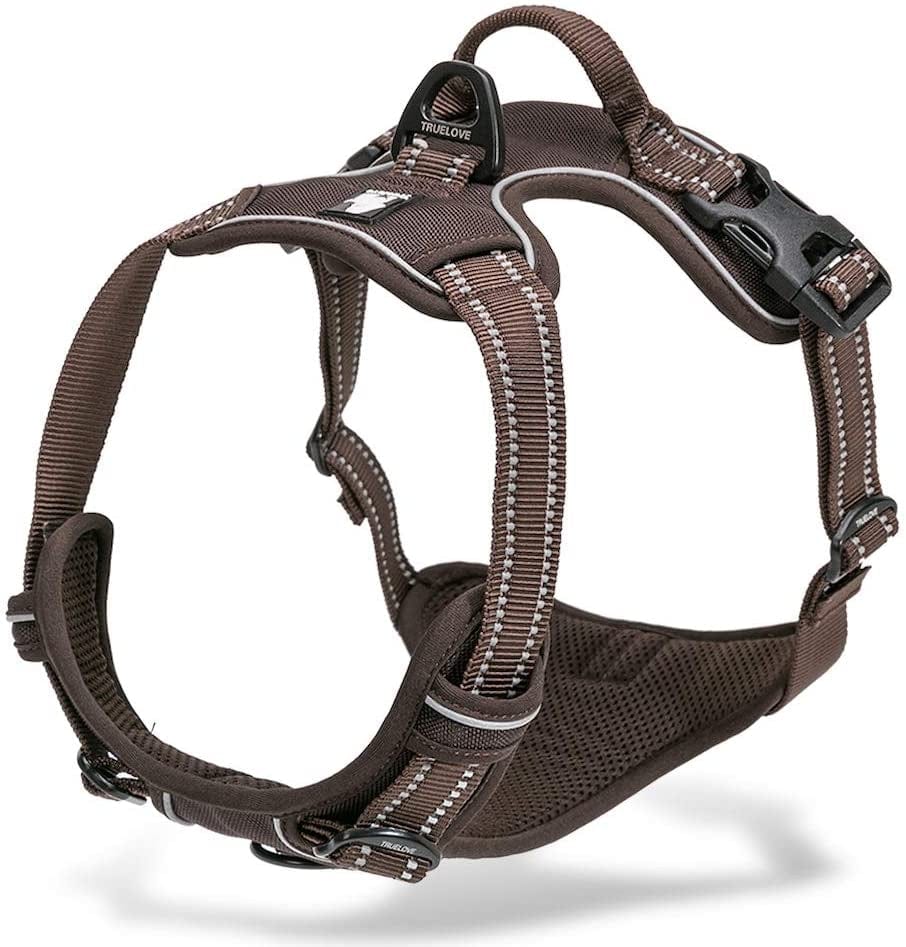 Chai'S Choice - Premium Outdoor Adventure Dog Harness - 3M Reflective Vest with Two Leash Clips, Matching Leash and Collar Available (Purple Small) Animals & Pet Supplies > Pet Supplies > Dog Supplies > Dog Apparel Truelove Pet Products Chocolate Small 