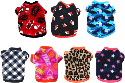 Christmas Dog Warm Clothes Plush: 7Pcs Pet Shirts Puppy Vest Outfit for Autumn Winter Clothing Costume Accessories M (Size : X-Small) Animals & Pet Supplies > Pet Supplies > Dog Supplies > Dog Apparel MAXBUS X-Small  
