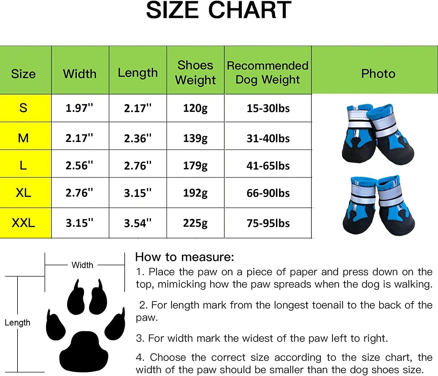 COSHAYSOO 4PCS Dog Boots Waterproof, Dog Shoes with Reflective Straps, Rugged Anti-Slip Sole and Skid-Proof Outdoor Paw Protectors for Small Medium Large Dogs (Blue, M) Animals & Pet Supplies > Pet Supplies > Dog Supplies > Dog Apparel COSHAYSOO   