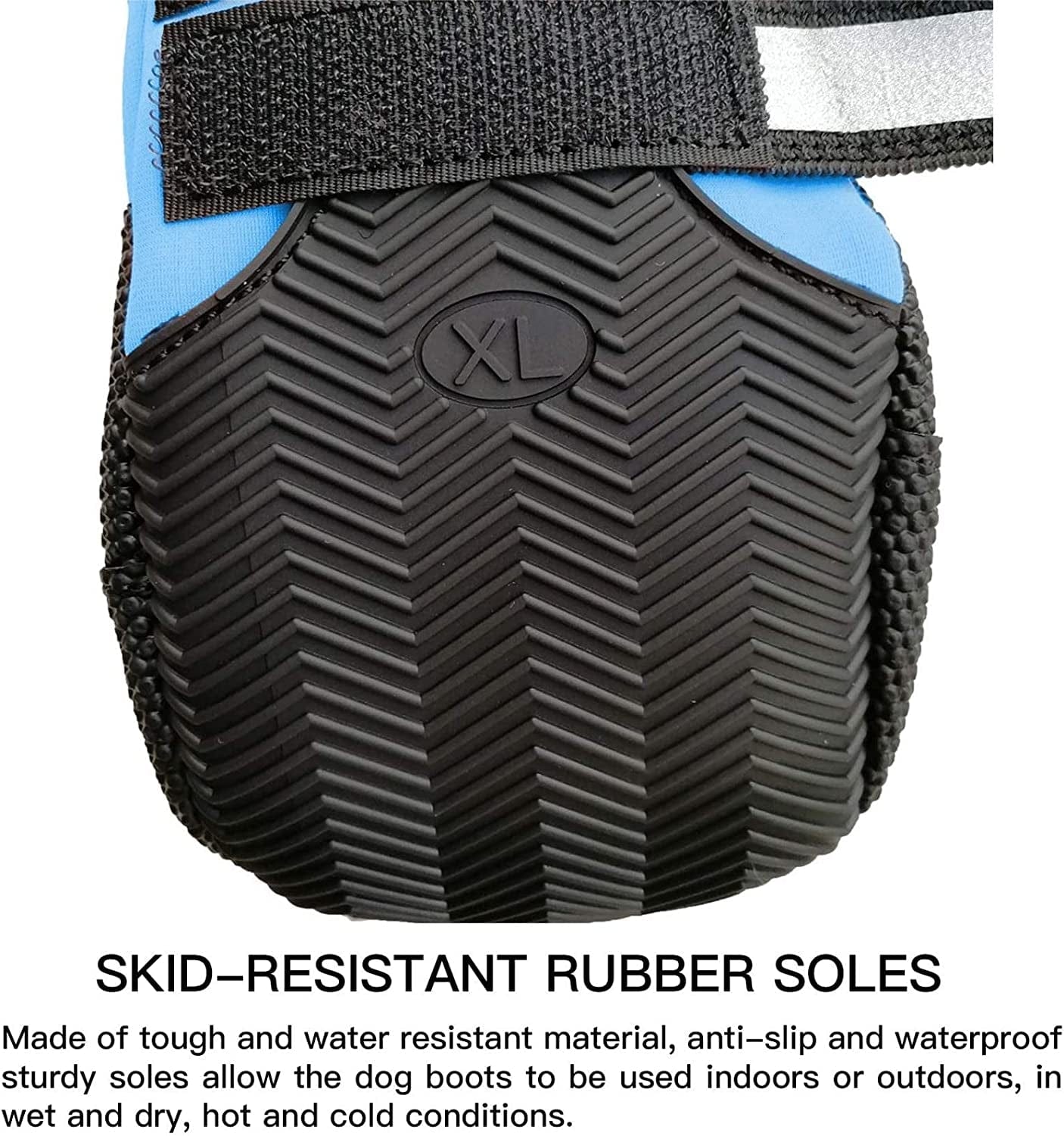 COSHAYSOO 4PCS Dog Boots Waterproof, Dog Shoes with Reflective Straps, Rugged Anti-Slip Sole and Skid-Proof Outdoor Paw Protectors for Small Medium Large Dogs (Blue, M) Animals & Pet Supplies > Pet Supplies > Dog Supplies > Dog Apparel COSHAYSOO   