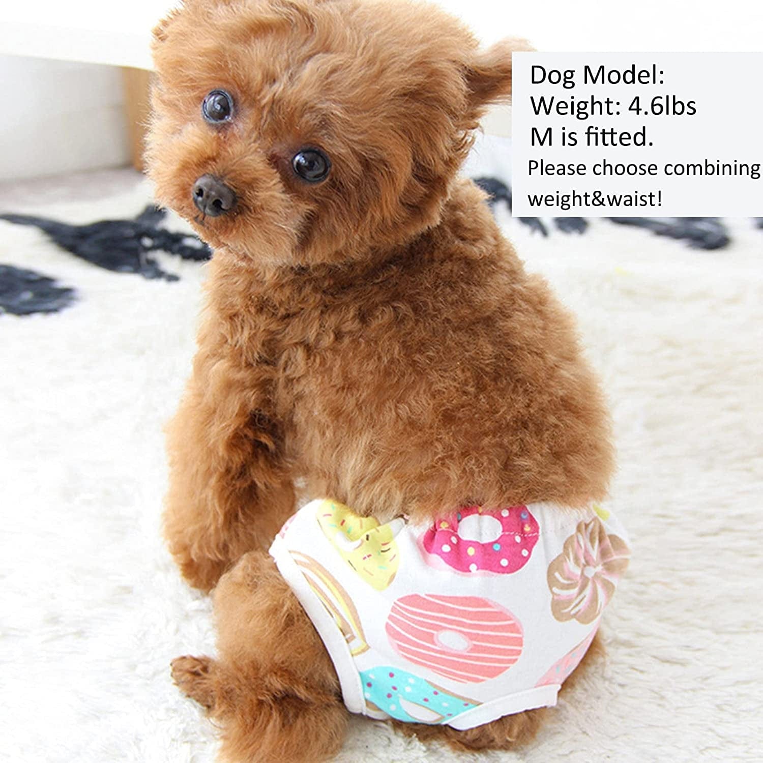 Cotton 2PCS Dog Sanitary Menstrual Panties Female Puppy Diapers with KOL PET