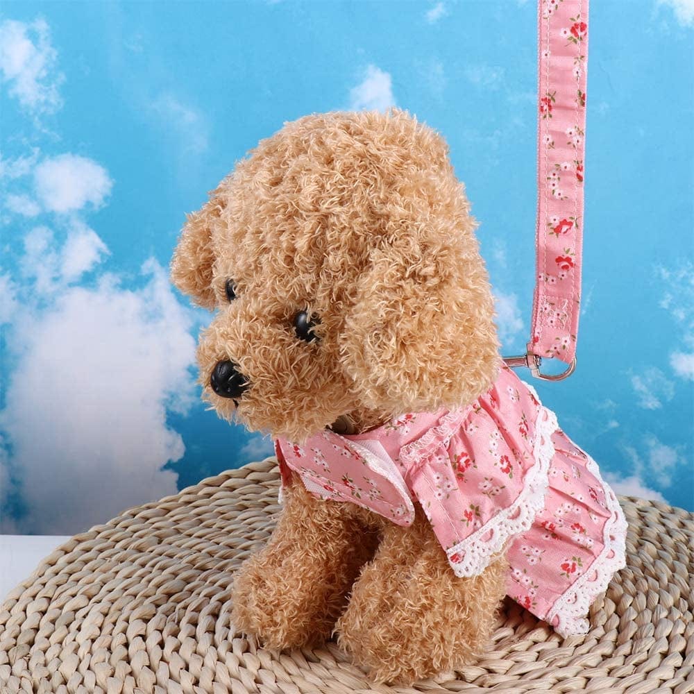 Cute Dog Harness with Leash, Bow Lace Fresh Rose Flower Pattern Pet Vest Harness, Soft Dog Chest Pet Costumes Supplies for Small Dog Cat(S,Rose Red) Animals & Pet Supplies > Pet Supplies > Dog Supplies > Dog Apparel generic   