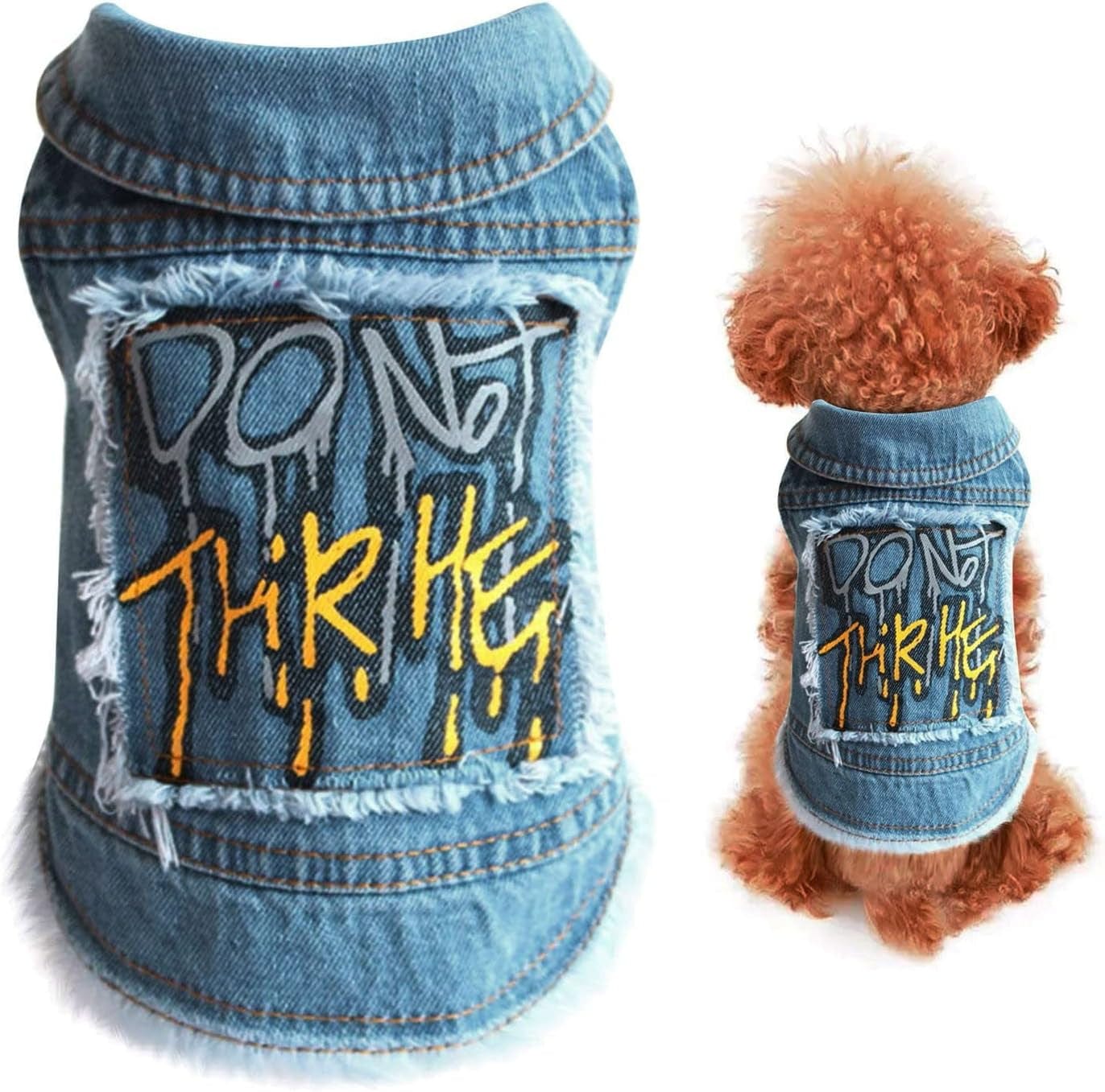 Cute Girl Dog Clothes for Small Dogs Jean Jacket Cats Shirt Dogs Breathable Vest Dog Cool for Small Fashion Clothing Spring Pet Clothes Animals & Pet Supplies > Pet Supplies > Dog Supplies > Dog Apparel HonpraD   