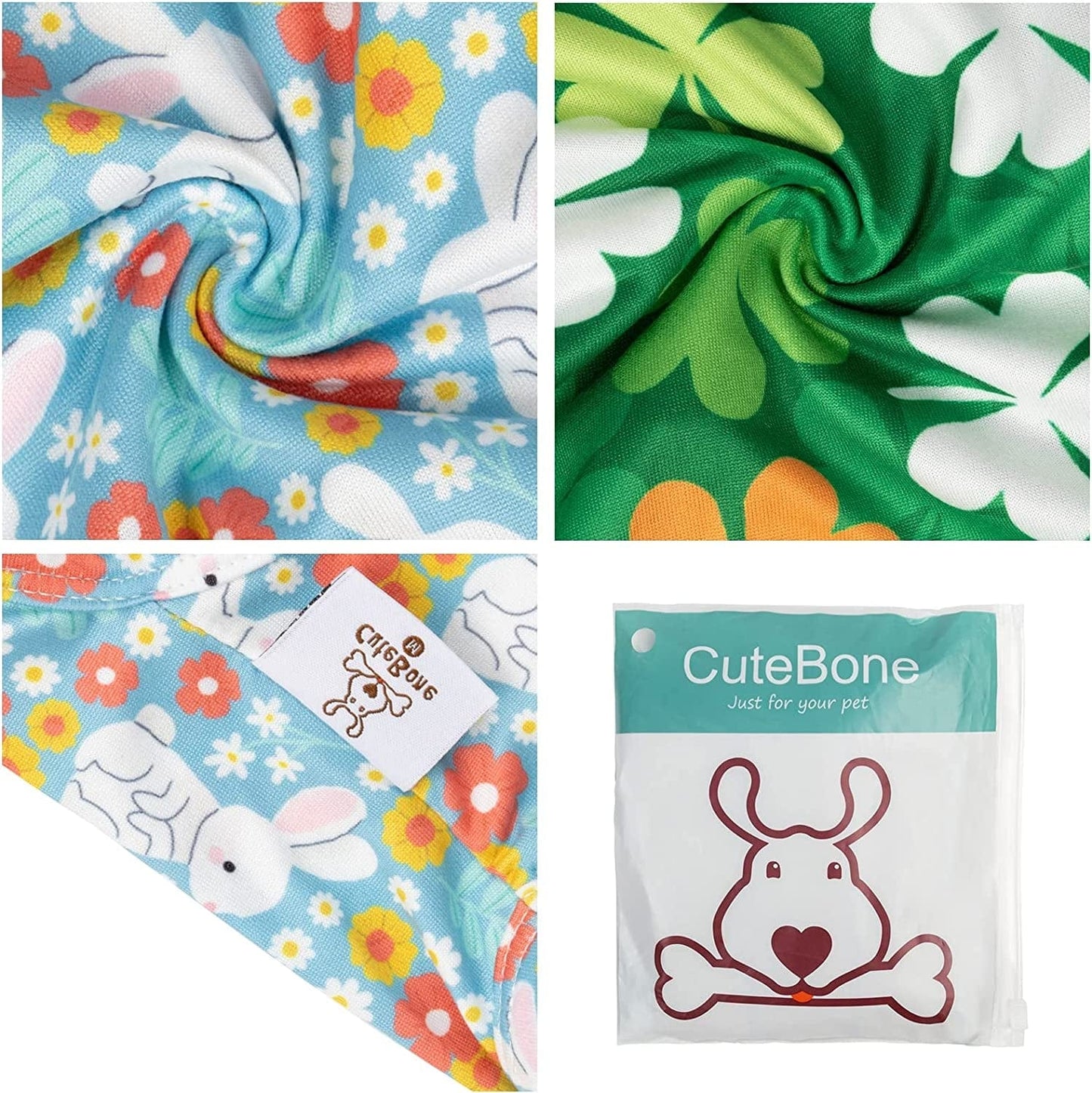 Cutebone St. Patrick'S and Easter Day Dog Shirts 2-Pack Soft Pet Clothes Breathable Summer Vest for Small Puppy and Stretchy Cat Apparel 2BX12XS Animals & Pet Supplies > Pet Supplies > Dog Supplies > Dog Apparel CuteBone   