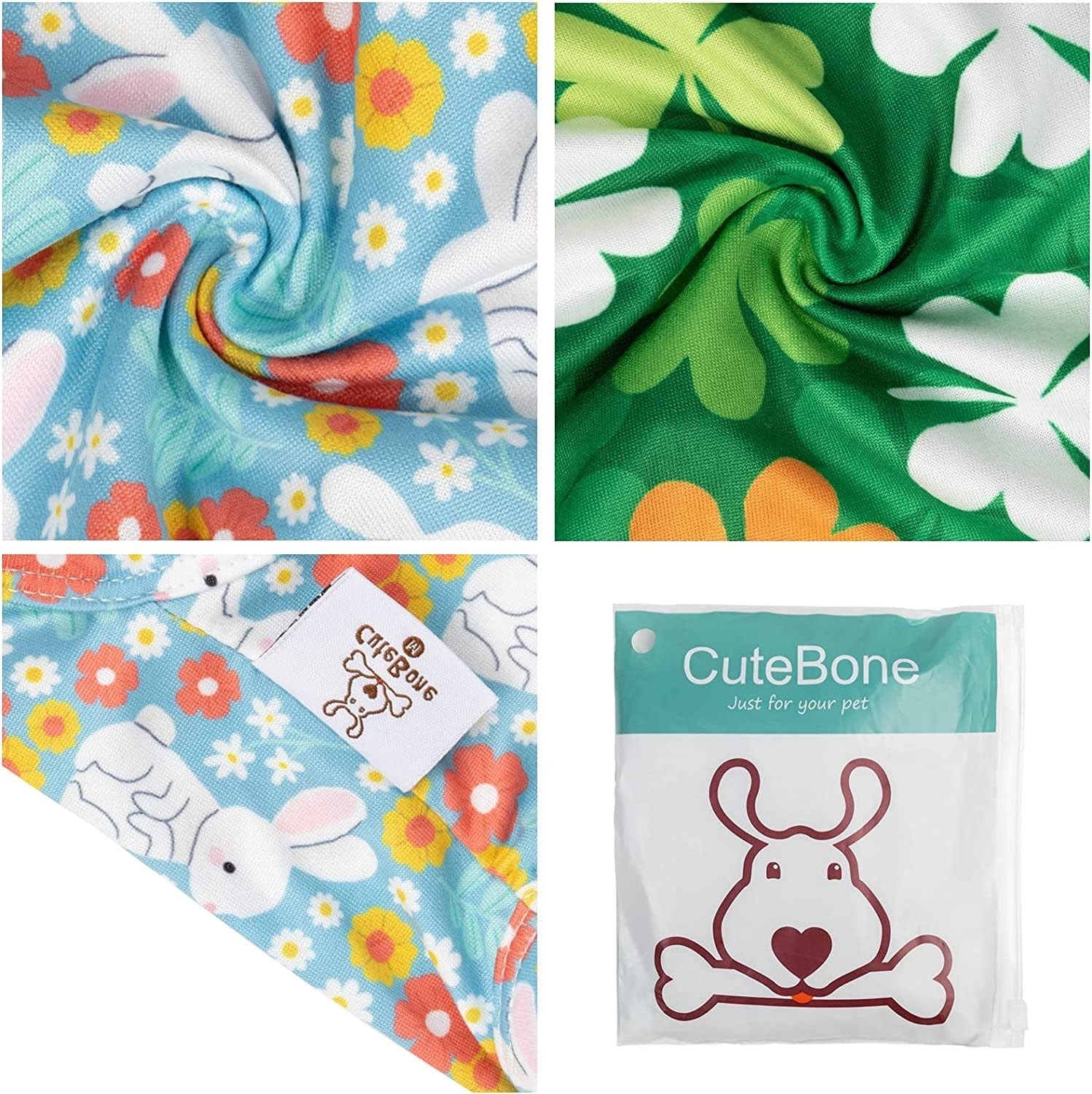 Cutebone St. Patrick'S and Easter Day Dog Shirts 2-Pack Soft Pet Clothes Breathable Summer Vest for Small Puppy and Stretchy Cat Apparel 2BX12XS Animals & Pet Supplies > Pet Supplies > Dog Supplies > Dog Apparel CuteBone   