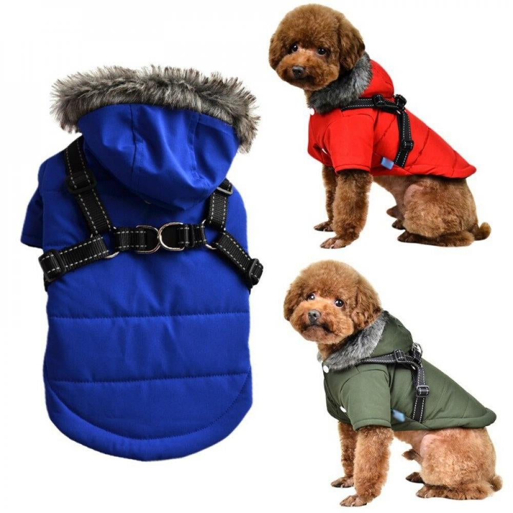 Malisata Warm Dog Clothes Winter Pet Dogs Hooded Jacket Coat Clothing for Small Medium Dogs Pet French Bulldog Apparel Animals & Pet Supplies > Pet Supplies > Dog Supplies > Dog Apparel Malisata   