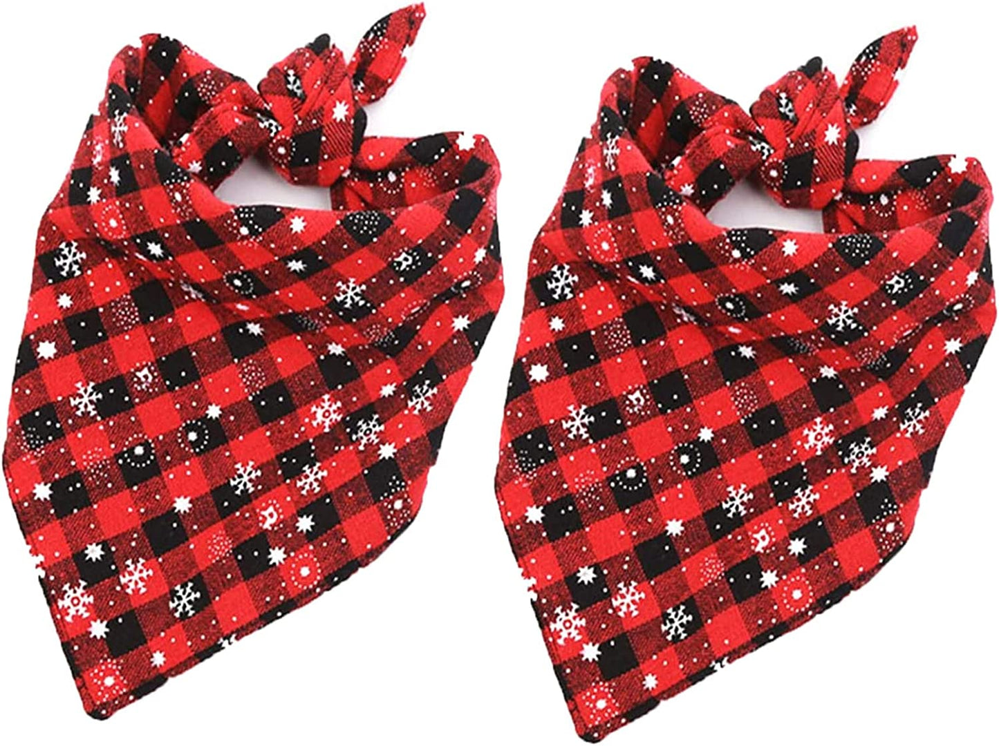 Malier 2 Pack Dog Bandana Christmas Classic Plaid Snowflake Pet Scarf Triangle Bibs Kerchief Set Pet Costume Accessories Decoration for Small Medium Large Dogs Cats Pets (Large, Green + Red) Animals & Pet Supplies > Pet Supplies > Dog Supplies > Dog Apparel Malier Red + Red X-Large 