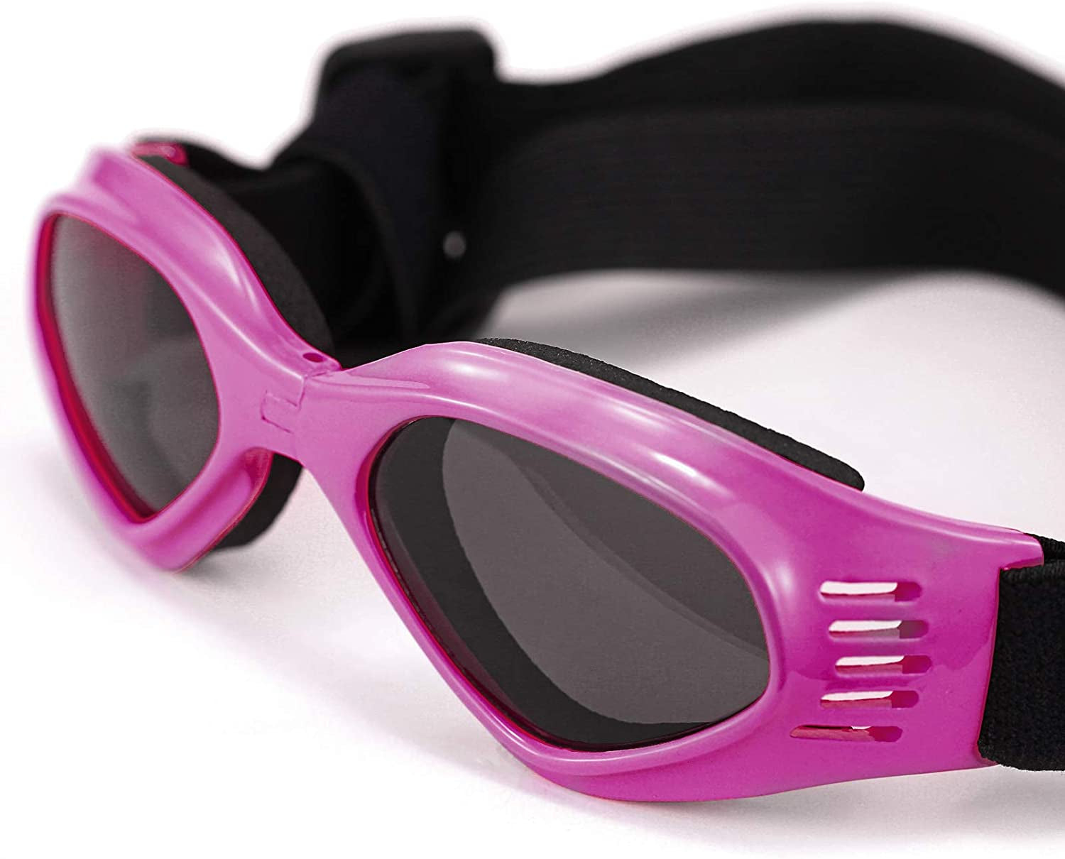 Vevins Dog Goggles Sunglasses for Middle & Large Dog, UV Protective Foldable Pet Sunglasses Adjustable Waterproof Eyewear(Pink) Animals & Pet Supplies > Pet Supplies > Dog Supplies > Dog Apparel Vevins   