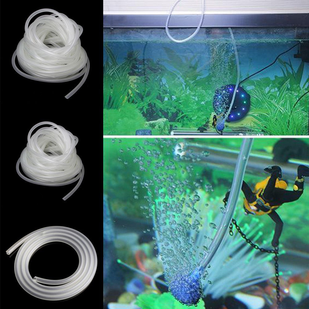 Sorrowso 1/5/10M Clear Aquarium PVC Tube Air Pump Oxygen Tubing for Fish Tank 4/6Mm