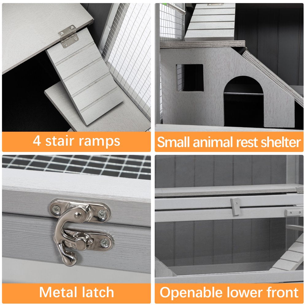 Coziwow Hamster Cage Wooden Rat House Small Animal House W/Tray Animals & Pet Supplies > Pet Supplies > Small Animal Supplies > Small Animal Habitats & Cages Coziwow   