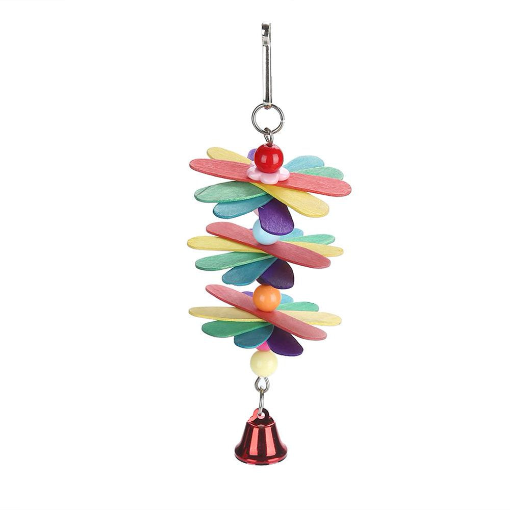 OTVIAP Pet Bird Parrot Colorful Beads Bell Toys Chewing Swing Cage Accessory, Cage Swing Toy, Parakeet Toy Animals & Pet Supplies > Pet Supplies > Bird Supplies > Bird Cage Accessories FAGINEY   