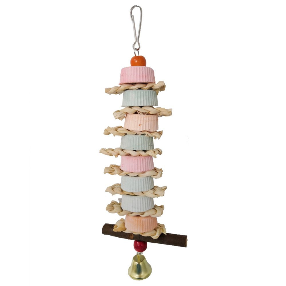 SPRING PARK Bird Chew Toy Calcium Teeth Grinding Chew Treats Toy for Hamster Bird Parrot African Grey Parakeets Cockatiels Conures Amazons Small Animal Cage Hanging